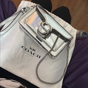 Coach Metallic Silver Crossbody Bag